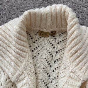 Caslon Cream Cable Knit Shawl Collar Cardigan